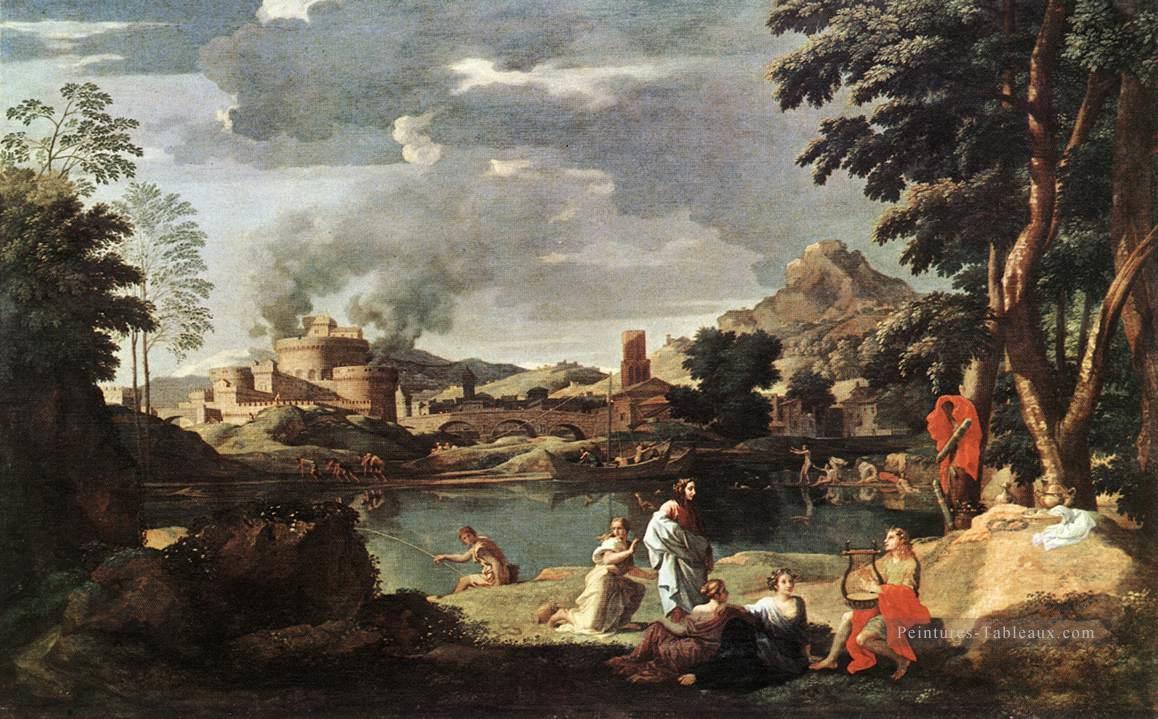 Paysage avec Orphée et Euridice classique peintre Nicolas Poussin Peintures à l'huile